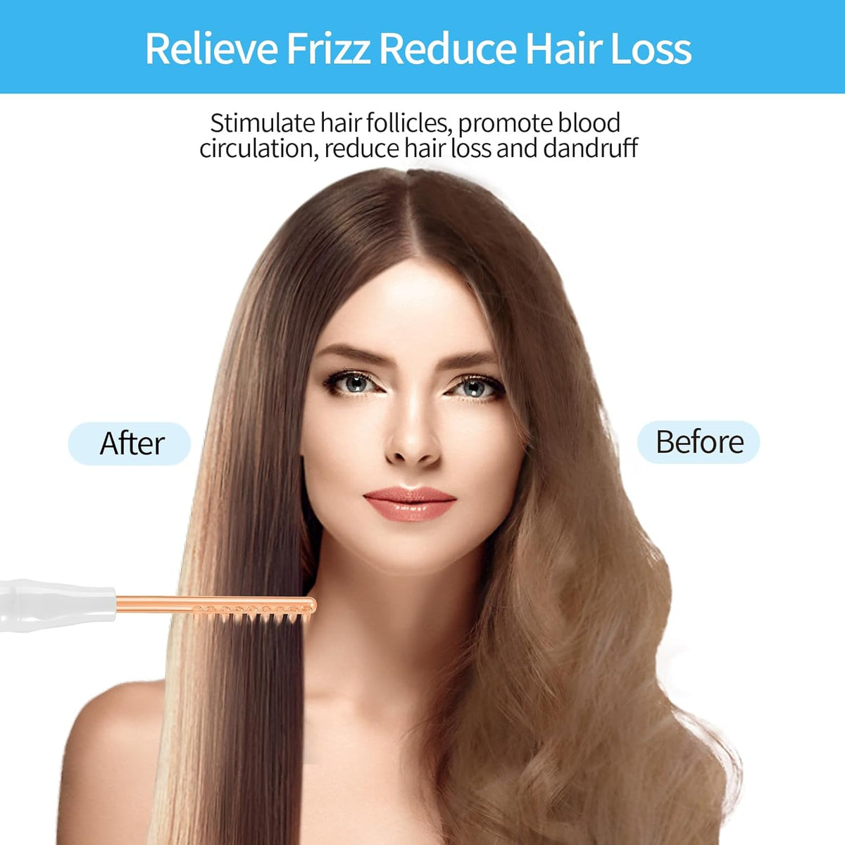 High Frequency Facial Machine-Portable Handheld Skin Therapy Wand High Frequency for Hair with 4