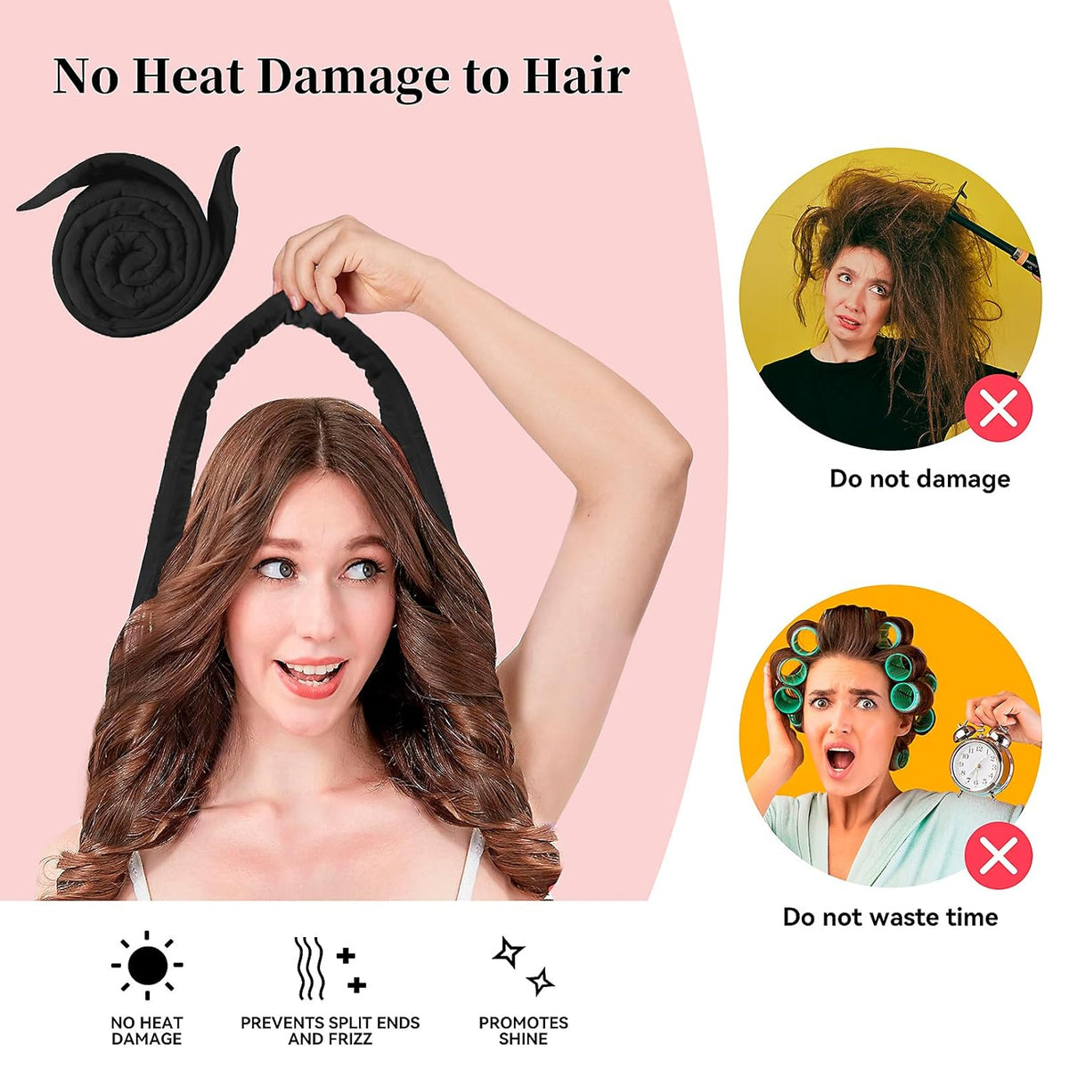 Heatless Curling Rod Headband, Upgraded 60" Extra Long Soft Hair Curlers to Sleep In, No Heat Curls