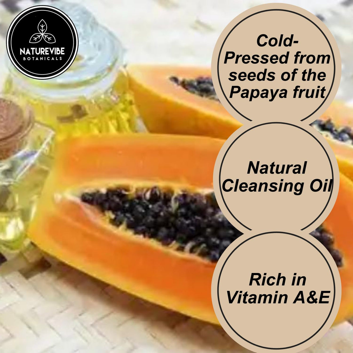 Naturevibe Botanicals Papaya Oil 32 Ounces | 100% Pure and Natural | Great for Skin Care and Hair