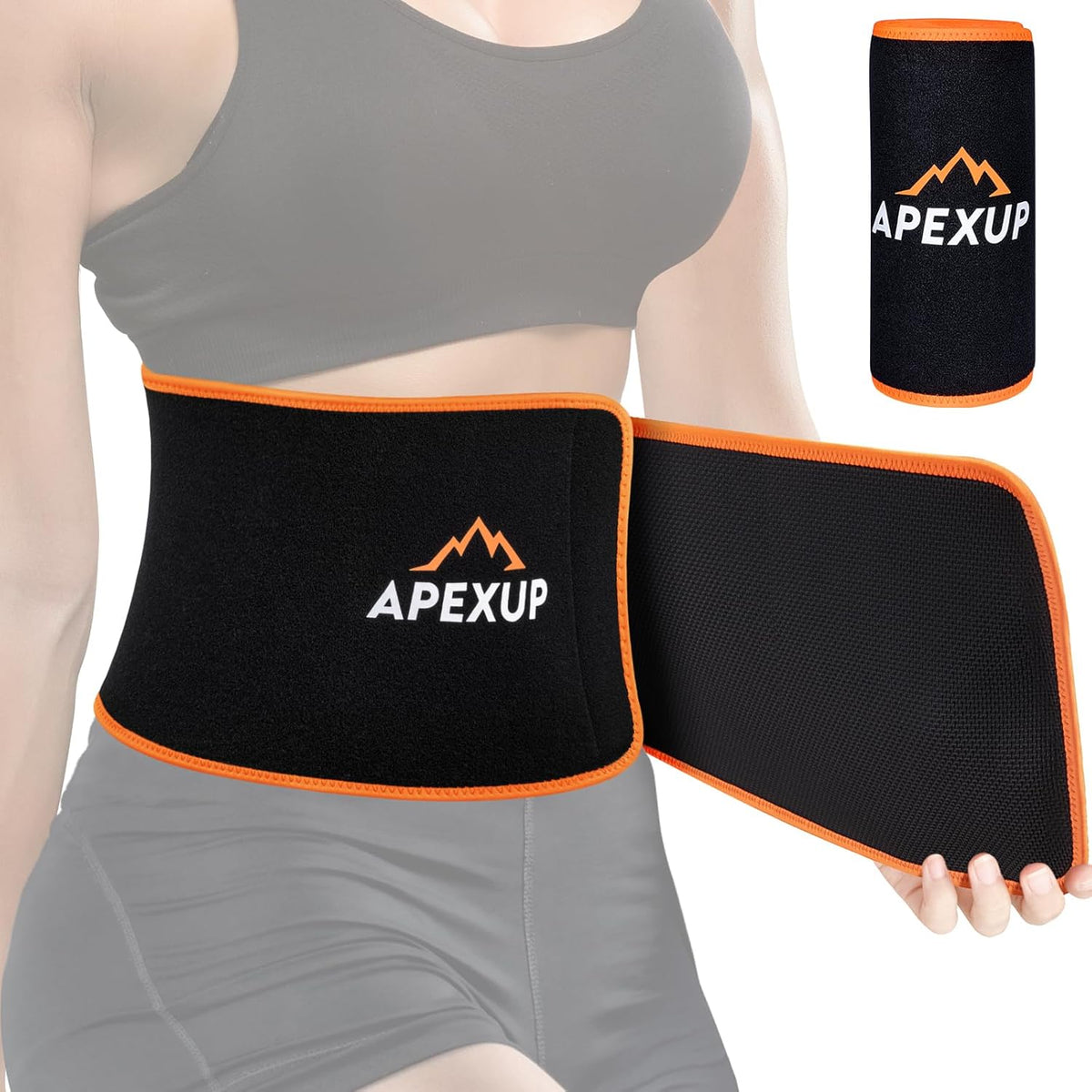 APEXUP Sweat Waist Trainer for Women and Men, Neoprene Waist Trimmer Belt Slimming Sweat Band with