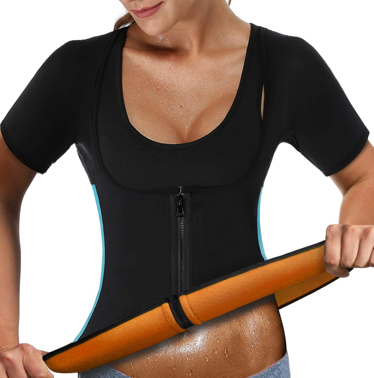 NonEcho Women Sauna Body Shaper Sweat Suit Sleeve Spa Cami Hot Neoprene Slimming Workout Vest Waist
