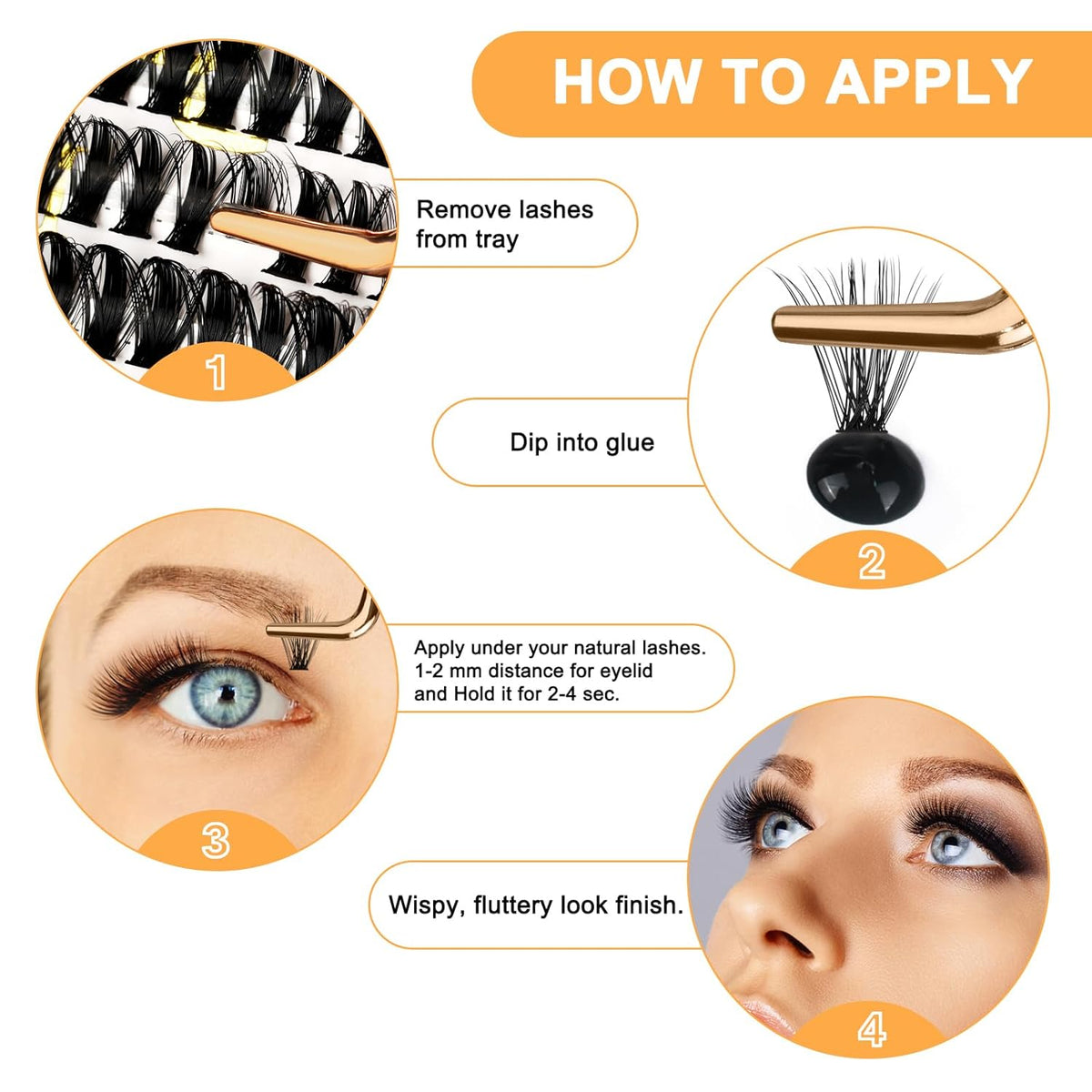 B&Q Lash Clusters 280PCS Eyelash Clusters, 40 50 D 9-16MIX Individual Lash Comfortable Eyelash