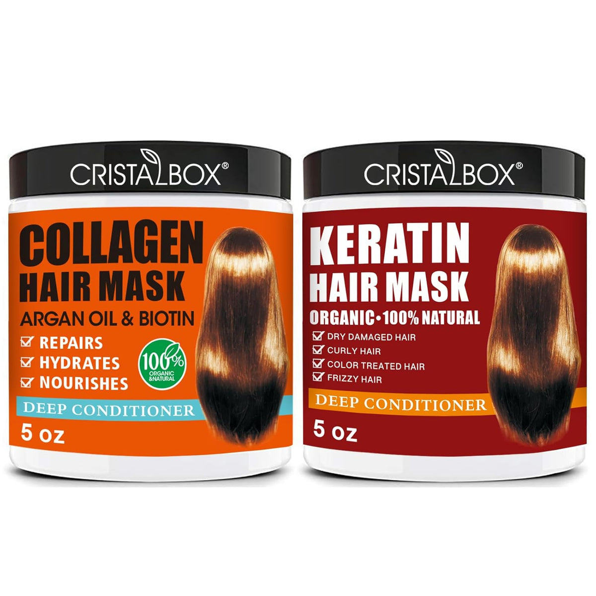 2 Pack Collagen Hair Mask & Keratin Hair Mask,Keratin Hair Treatment,Hydrating Argan Oil Hair