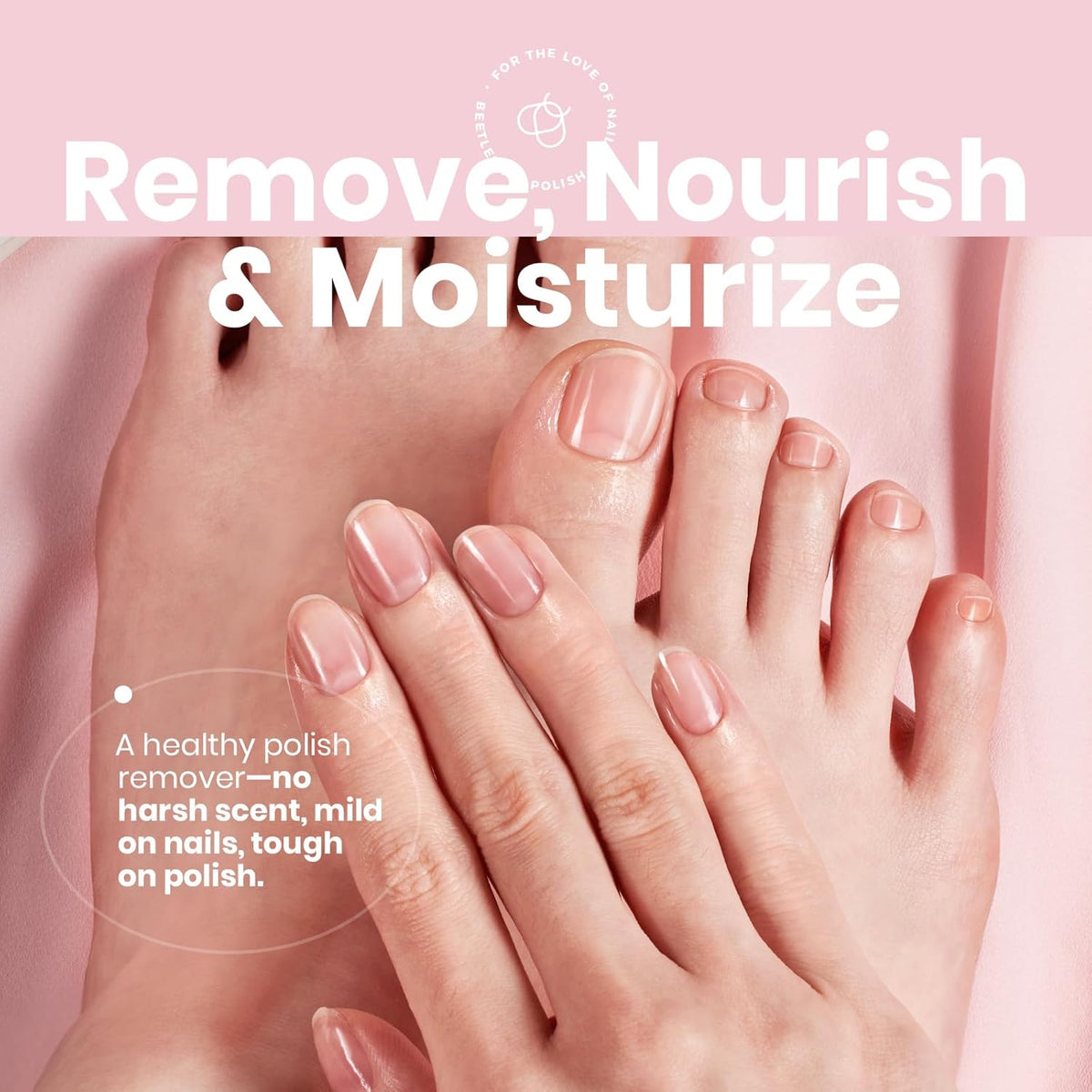 Beetles Non Acetone Nail Polish Remover - 0.67Fl Oz/20ML Controllable Nourishing Formula Acetone