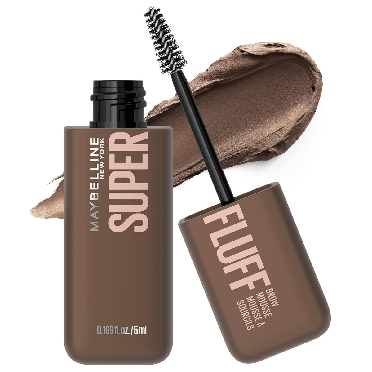Maybelline Superfluff Volumizing Brow Mousse, All Day Tinted Brow Gel For Soft Full Brows, Medium