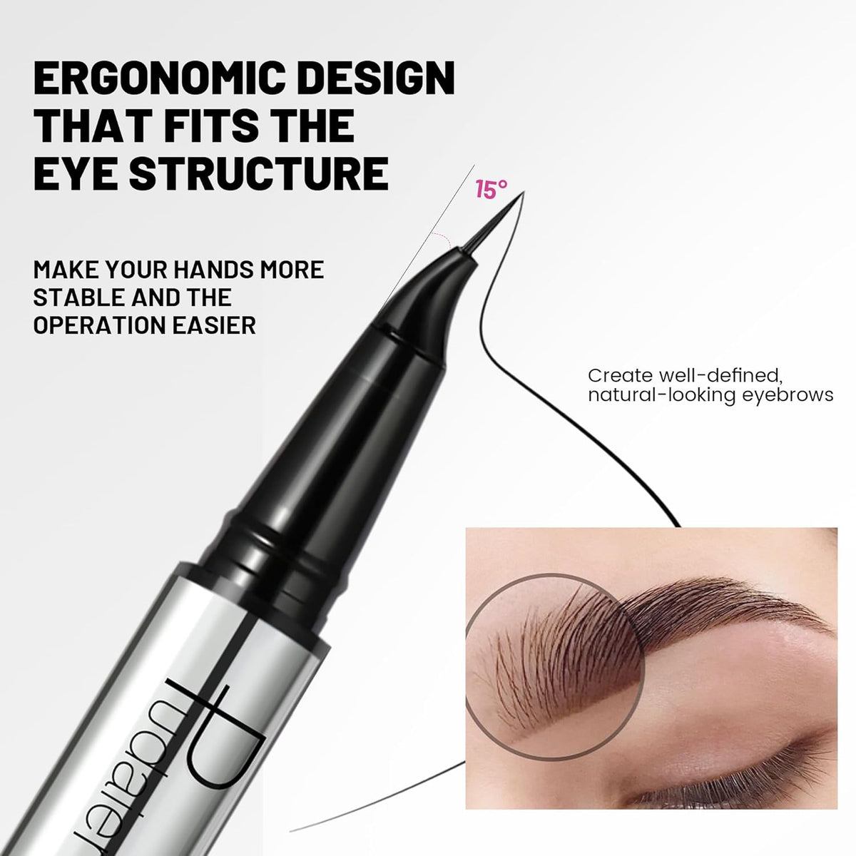 2 Pack 2 Fine Tip Eyebrow Pen, Waterproof Filling Faux Brow Makeup Pencils for Women with Precise