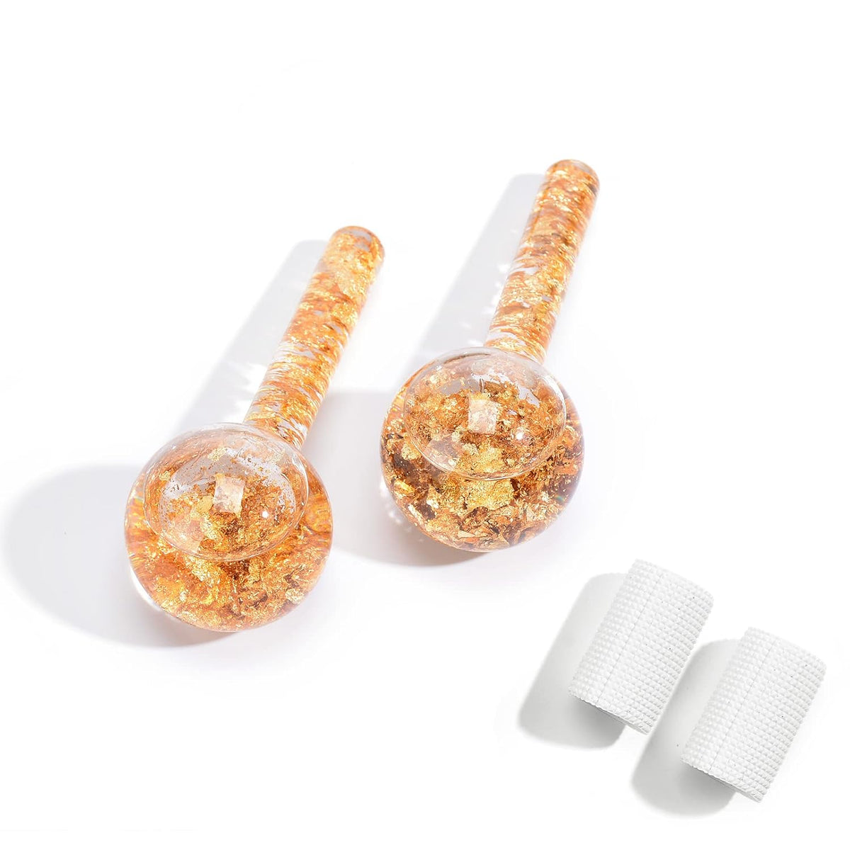 Ice Cryo Sticks Facial Globe with Golded Essence- 2PC Cooling Globes for Cold or Hot Skin