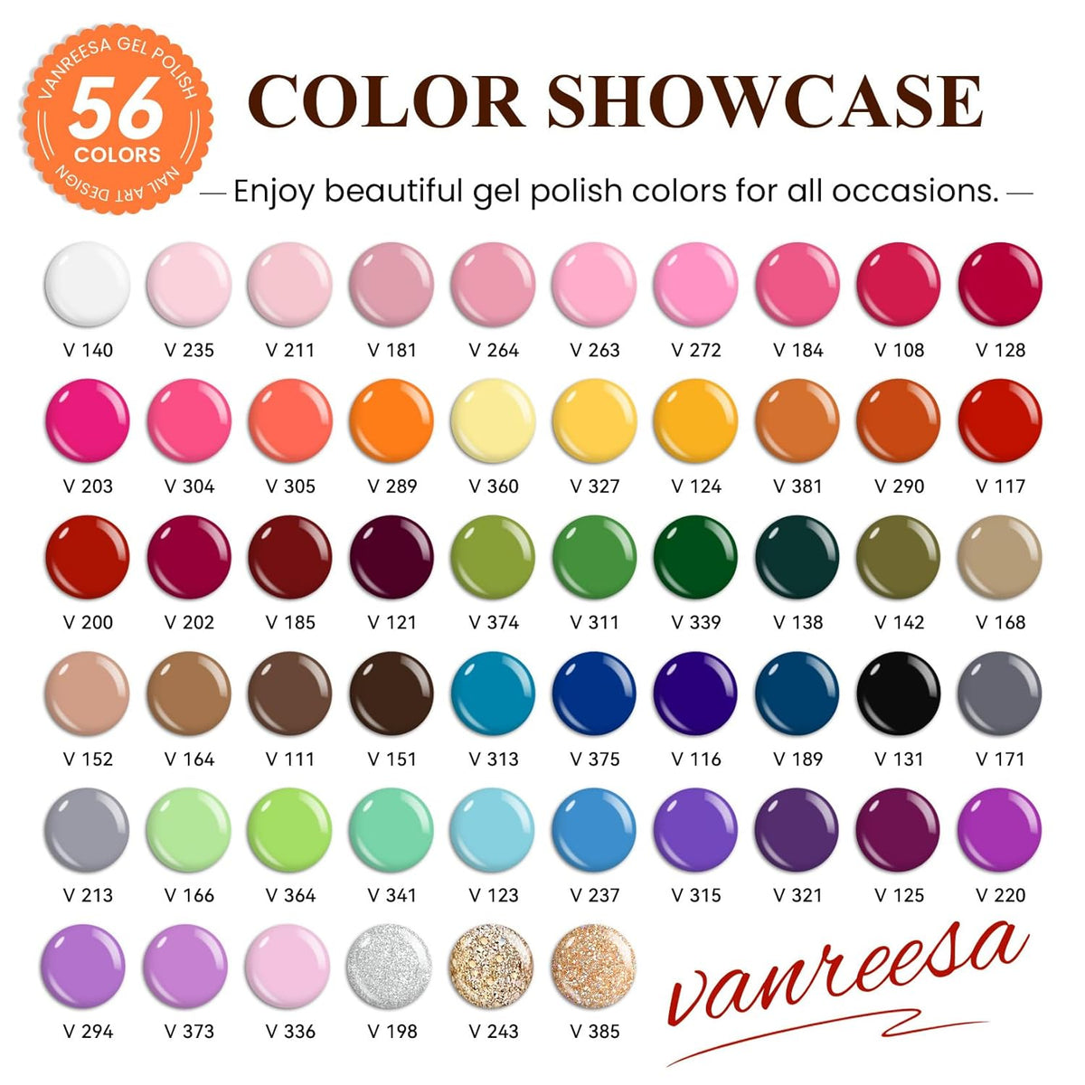 VANREESA Gel Nail Polish Kit with U V Light 74 Pcs Gel Polish Nail Set 56 All Season Colors Nail