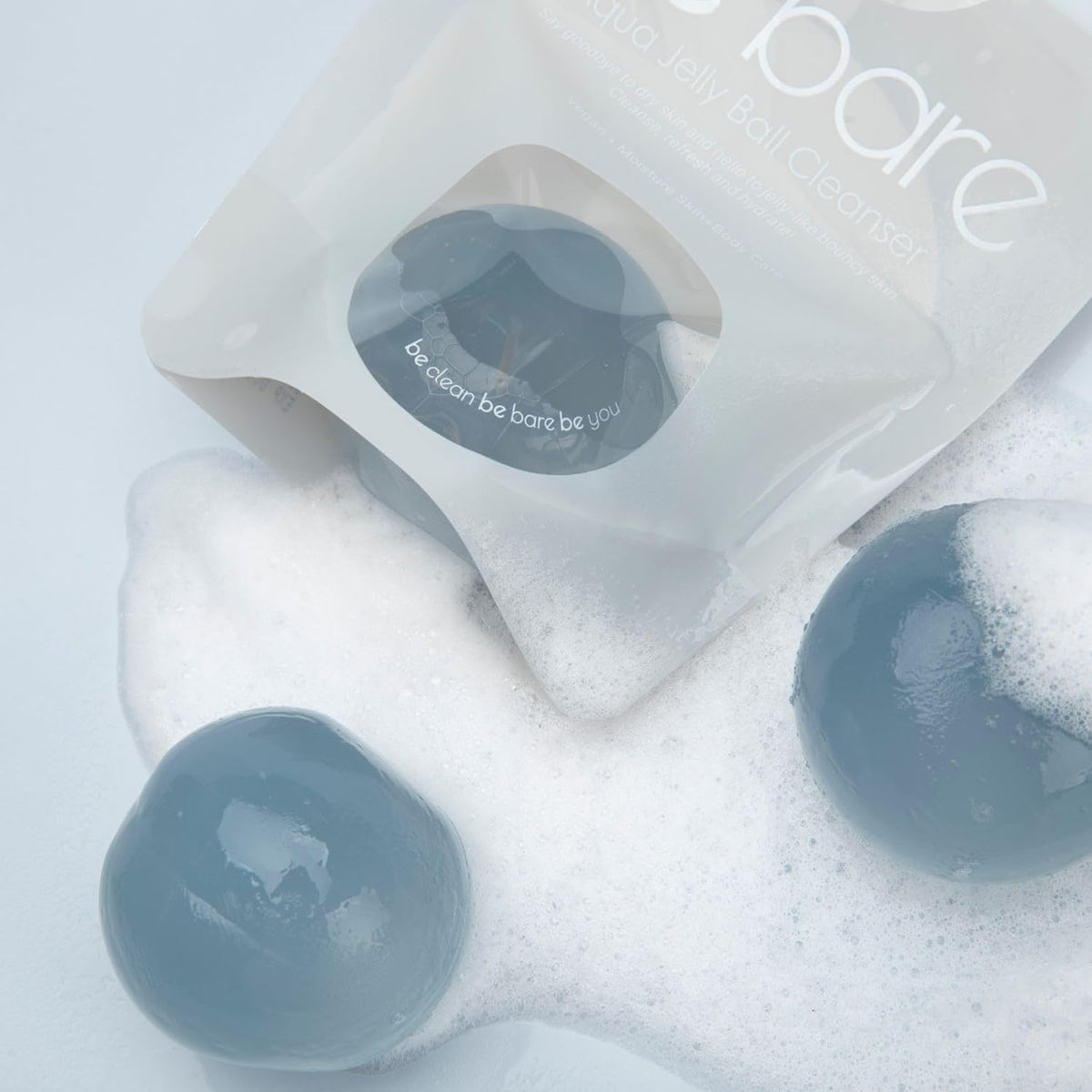 Be Bare Jelly Ball Cleanser, Daily Face Wash Korean Skin Care Cleanser Ball for Dry Skin with