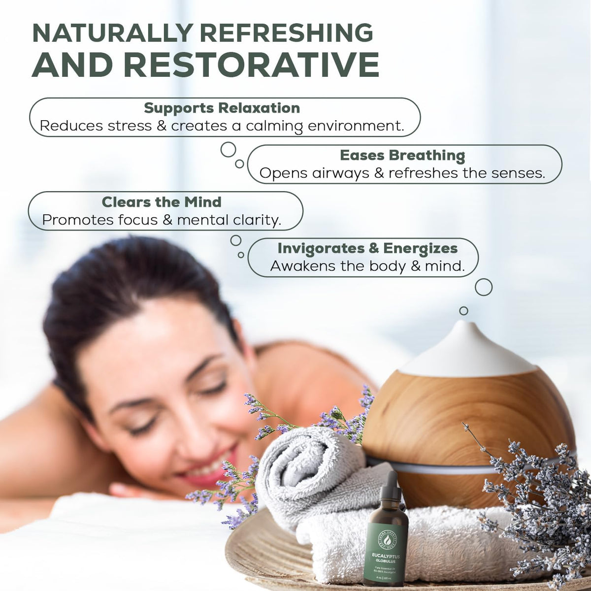 Aroma Country 100% Pure Eucalyptus Essential Oil – Organic & Undiluted Diffuser Oil, Humidifier