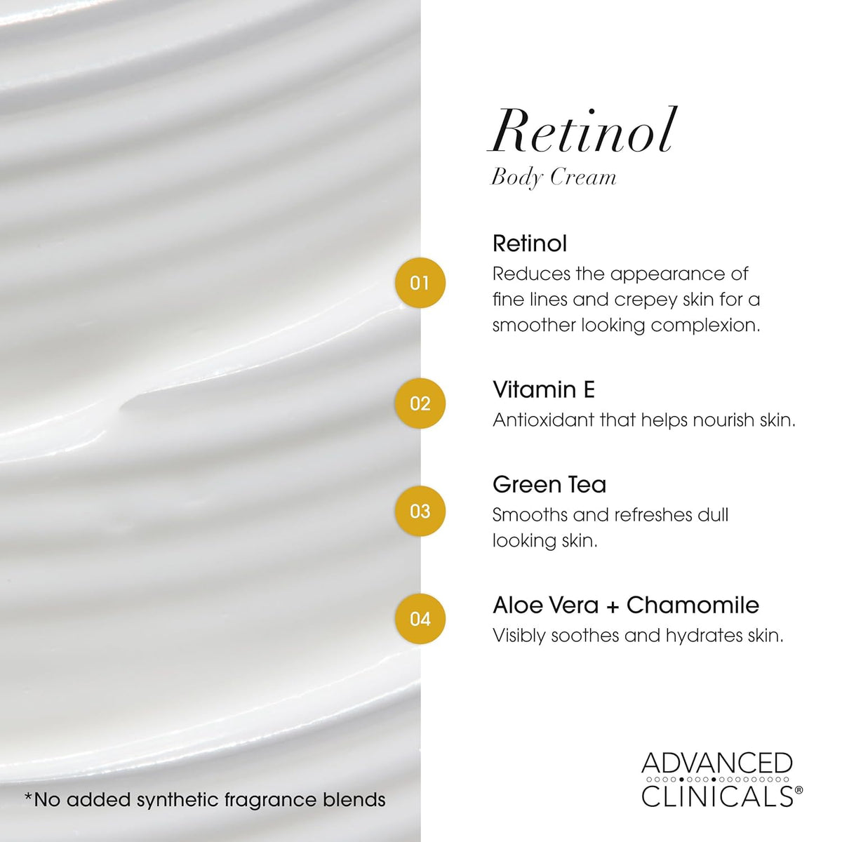 Advanced Clinicals Retinol Body Cream + Encapsulated Retinol Face Moisturizer 2pc Skincare Set For