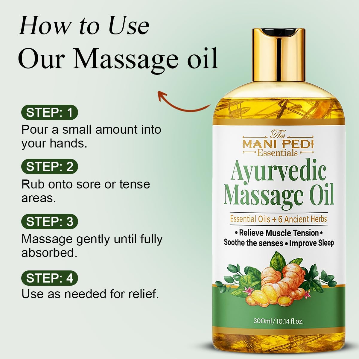 Ayurvedic Massage Oil enriched with Clove, Almond, Lemongrass & Lavender Oils & 6 Ancient Herbs.