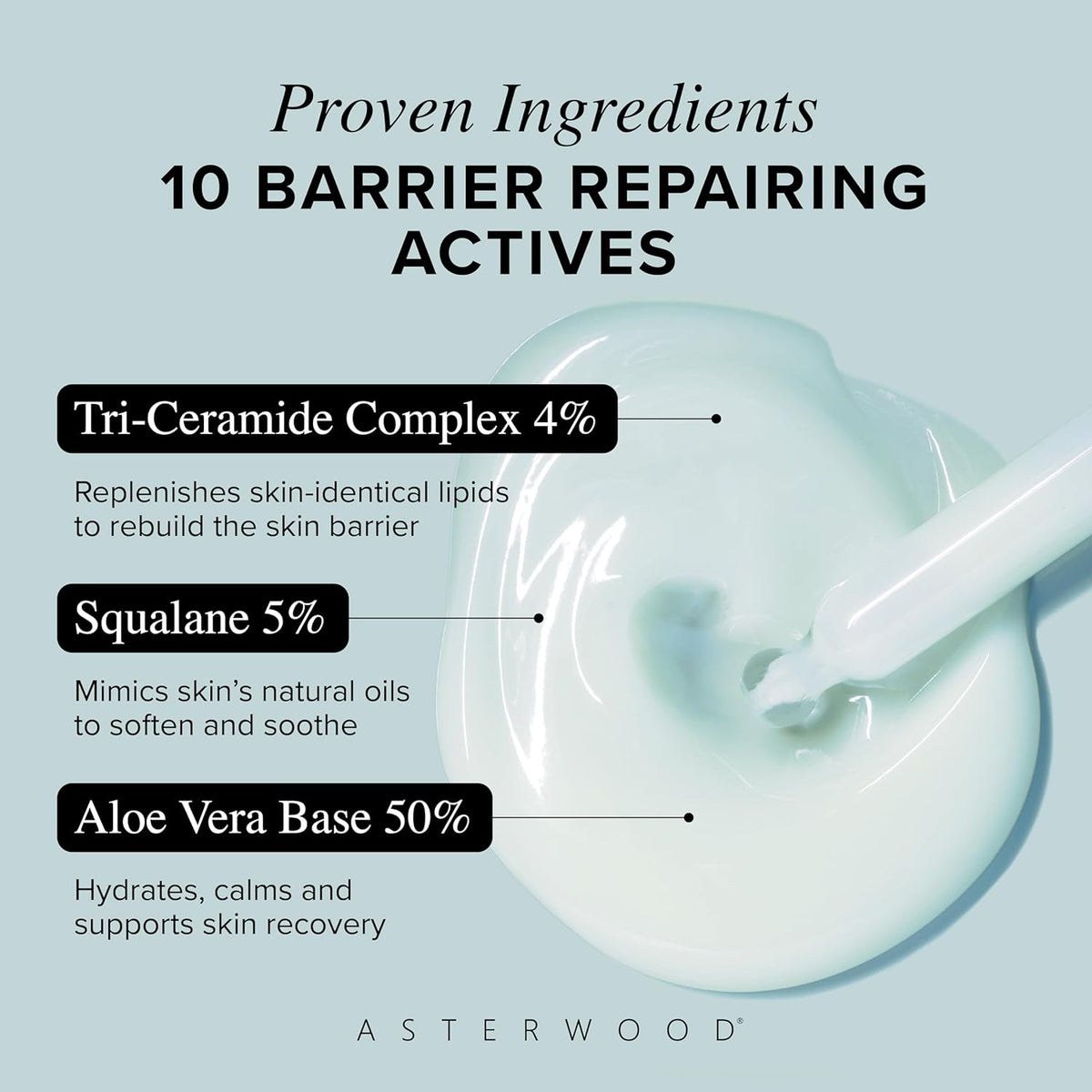 Asterwood Triple Ceramide Barrier Repair Serum - Hydrating, Calming, & Barrier-Restoring Skin