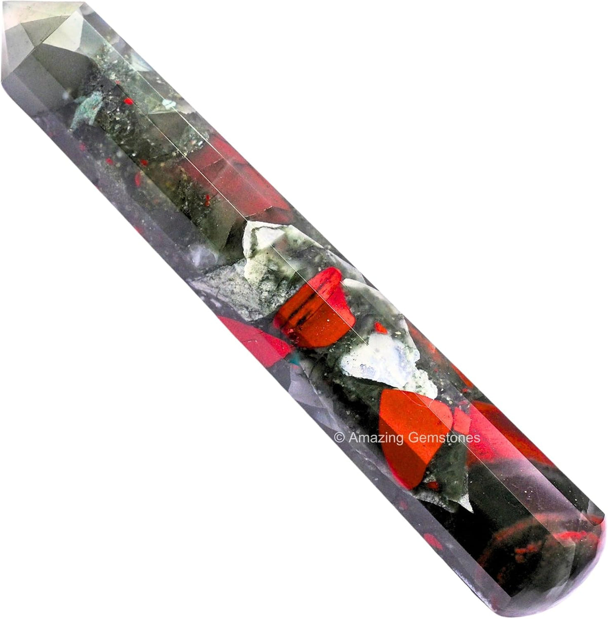 Amazing Gemstone African Bloodstone Crystal Wand Massage Stick - Pelvic Wand Gua Sha for Adults
