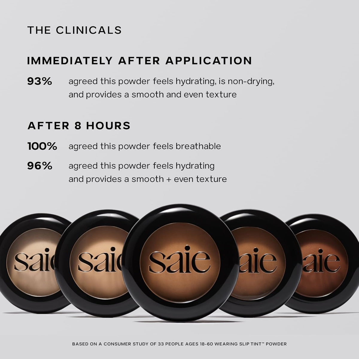 Saie Slip Tint Baked Setting Powder - Translucent Powder for Face Makeup with a Natural-Radiant