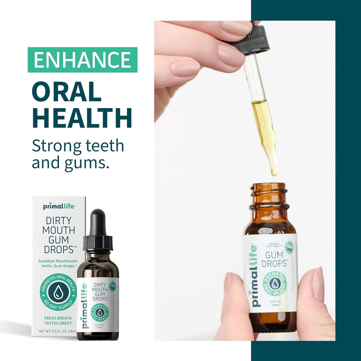 Primal Life Organics - Dirty Mouth Gum Serum, Natural Essential Oils, Promotes Good Breath, Gentle