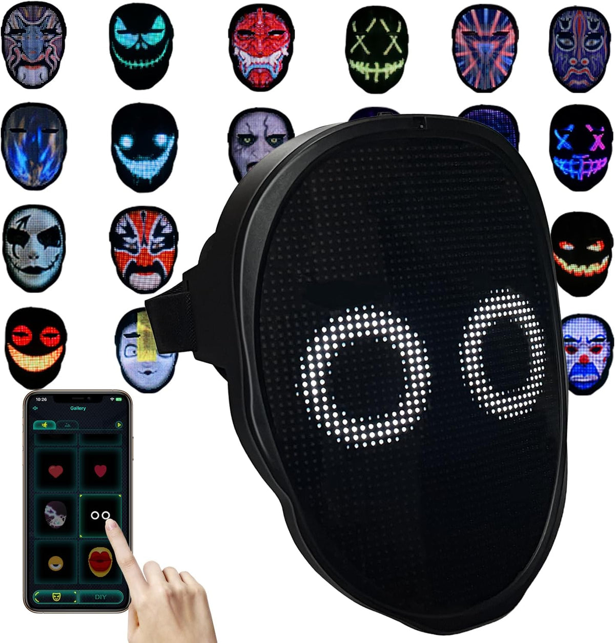Depointer Life Led Mask with Rechargeable Bluetooth-compatible App Controlled, Customizable led