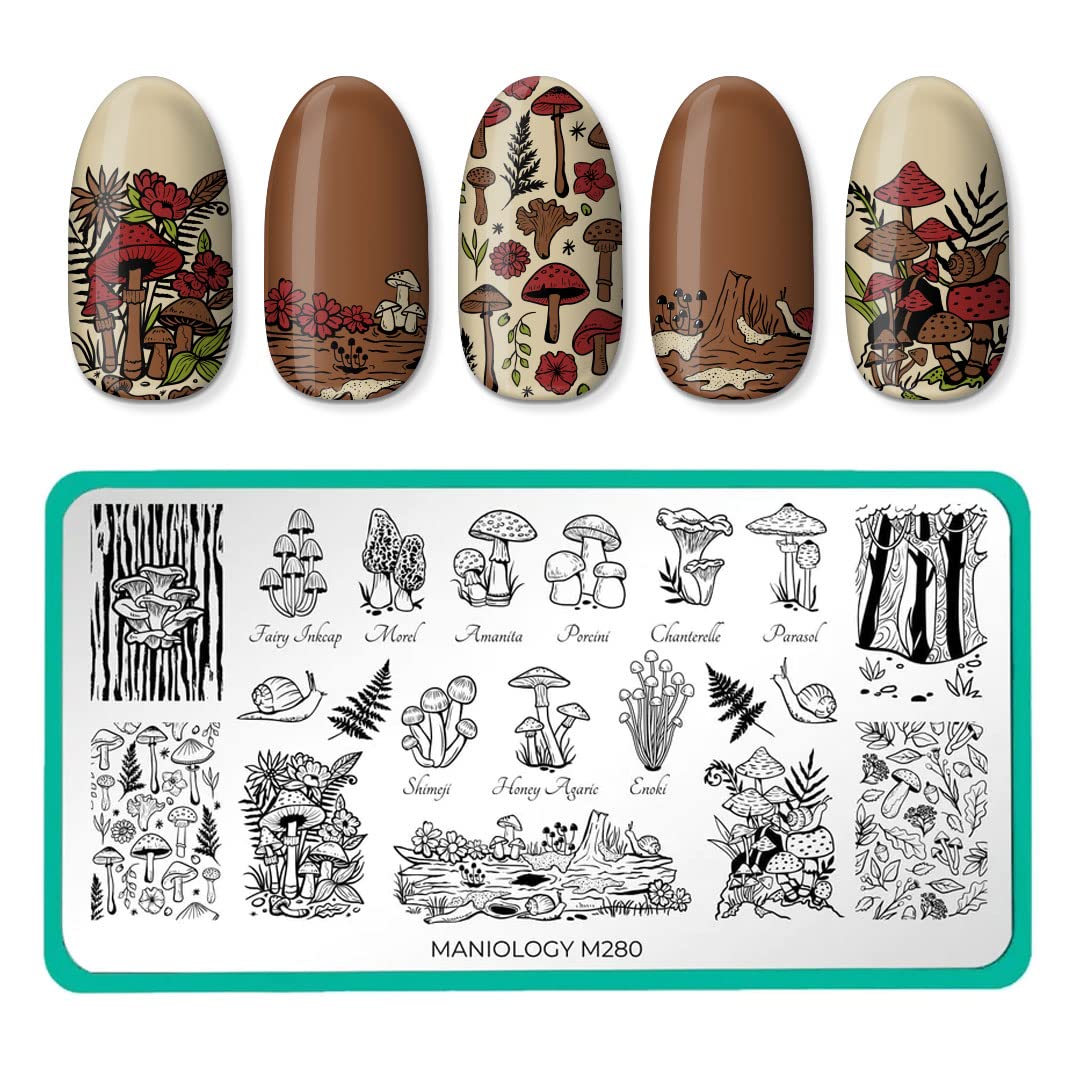Maniology Magic Mushroom Nail Stamping Starter Kit | Plant-Inspired Nail Art with Whimsical