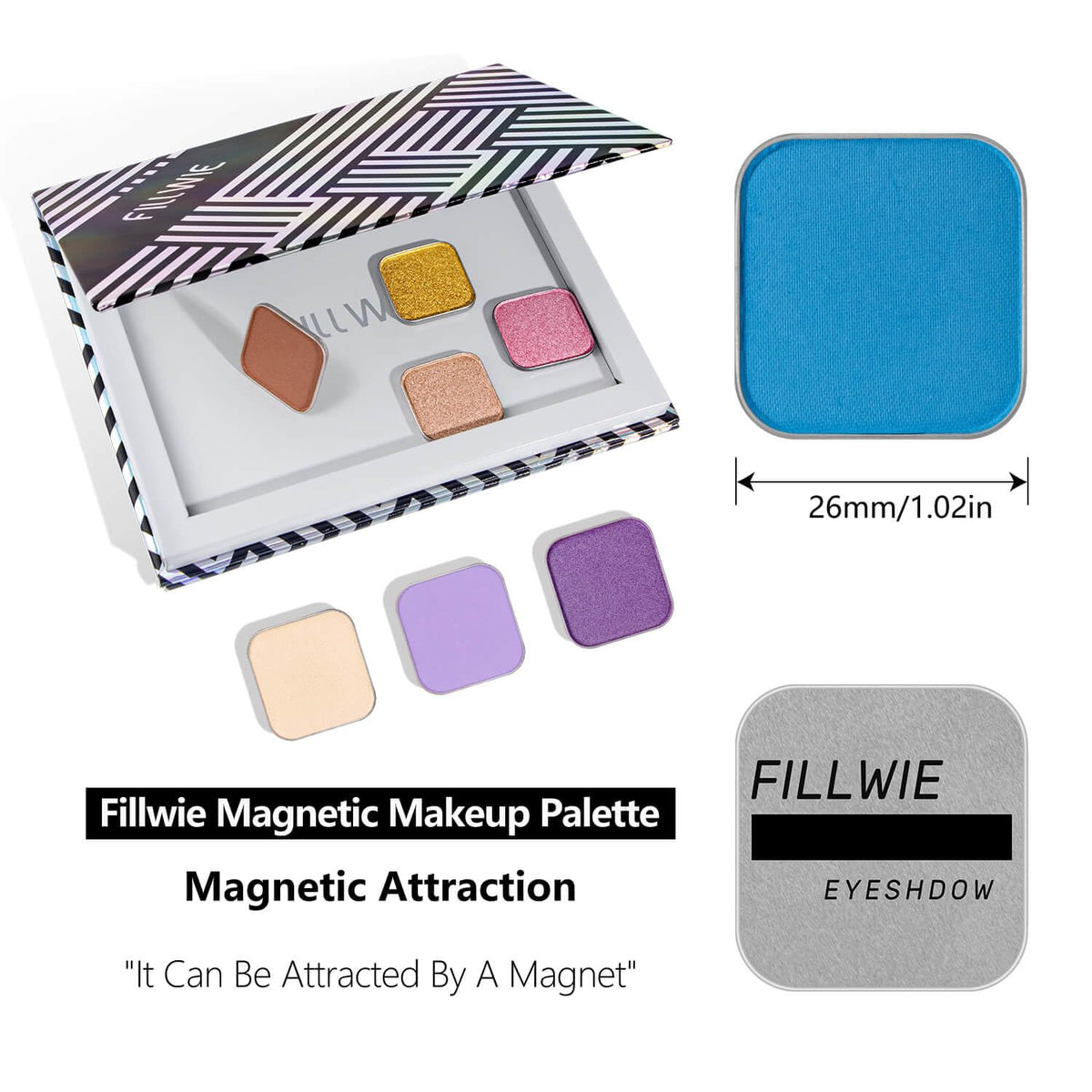 Matte Eyeshadow Sky Blue Soft Matte Finish, Single Magnetic Pan for DIY Makeup Palette, Smooth