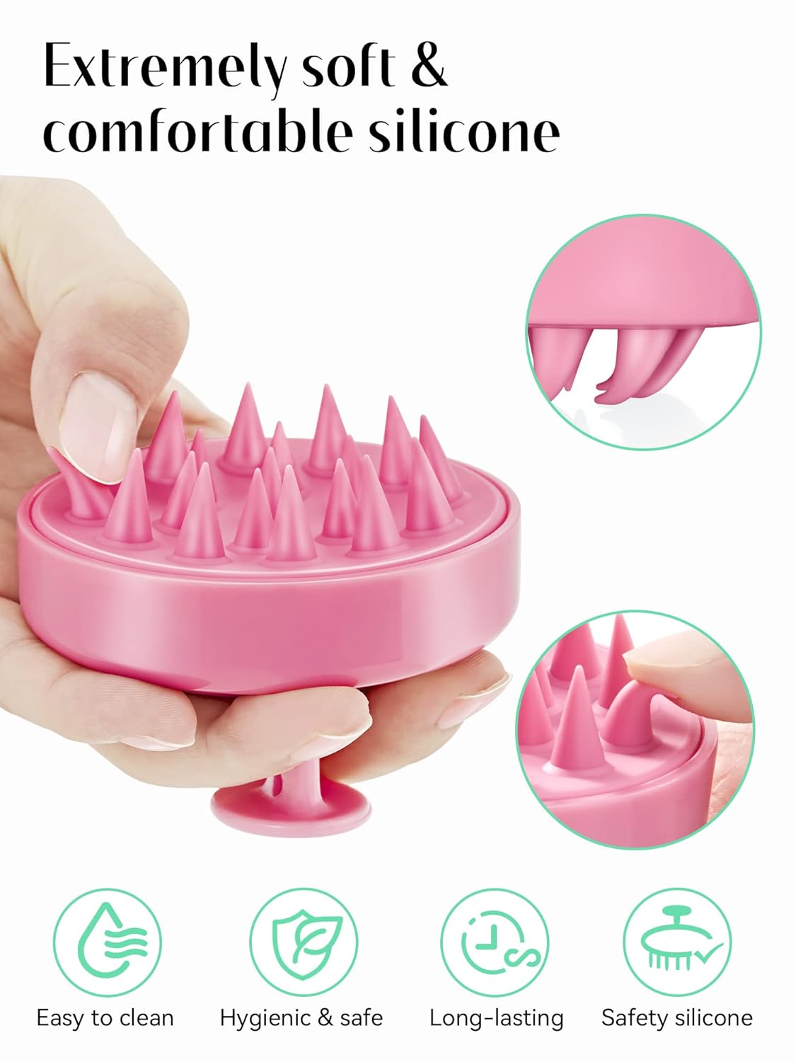 HEETA Scalp Massager Hair Growth, Soft Silicone Scalp Scrubber Shampoo Brush for Exfoliation
