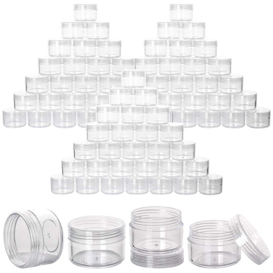 100 Count Refillable Sample Containers with Lids Cosmetic Jars 15 Gram Empty Cream Jars Leak Proof