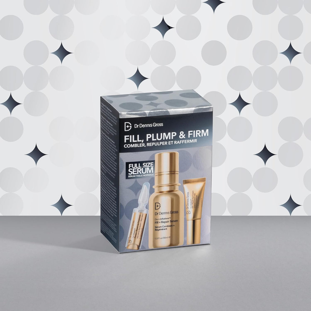 Dr. Dennis Gross Fill, Plump & Firm Kit – DermInfusions™ Hyaluronic Acid Serum, Eye Cream & Lip