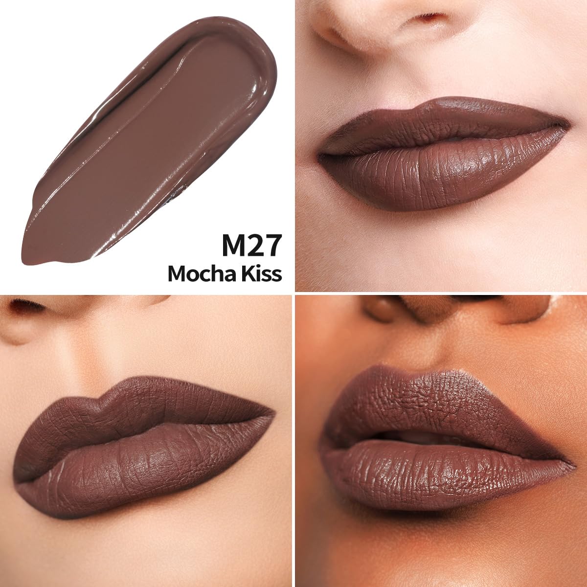 Oulac Matte Liquid Brown Lipstick for Women, Long Lasting Lipstick Waterproof Lip Stain, No