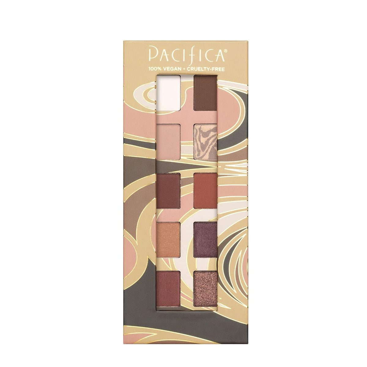 Pacifica Cocoa Nudes Mineral Eyeshadow Palette – 10 Shades Eye Makeup Naked Mineral Eye Shadow