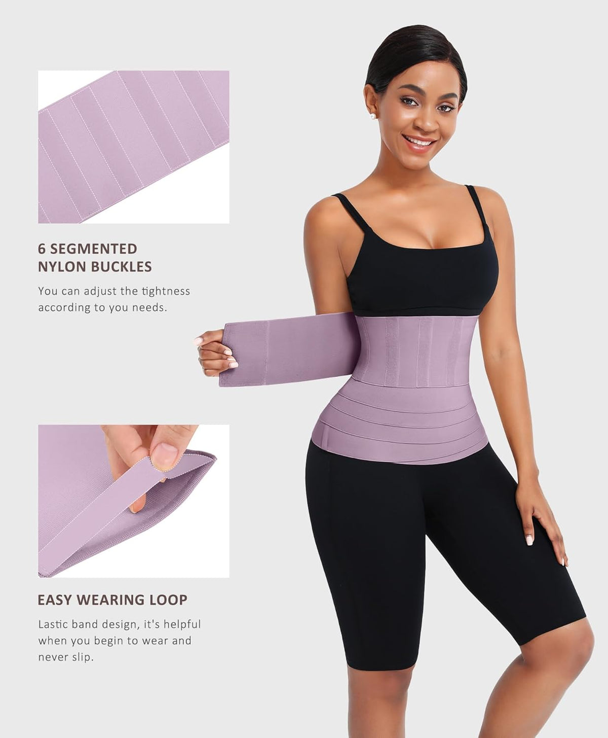 FeelinGirl Waist Trainer for Women Trimmer Belt Waist Cincher Tummy Wrap Plus Size Snatch Me Up