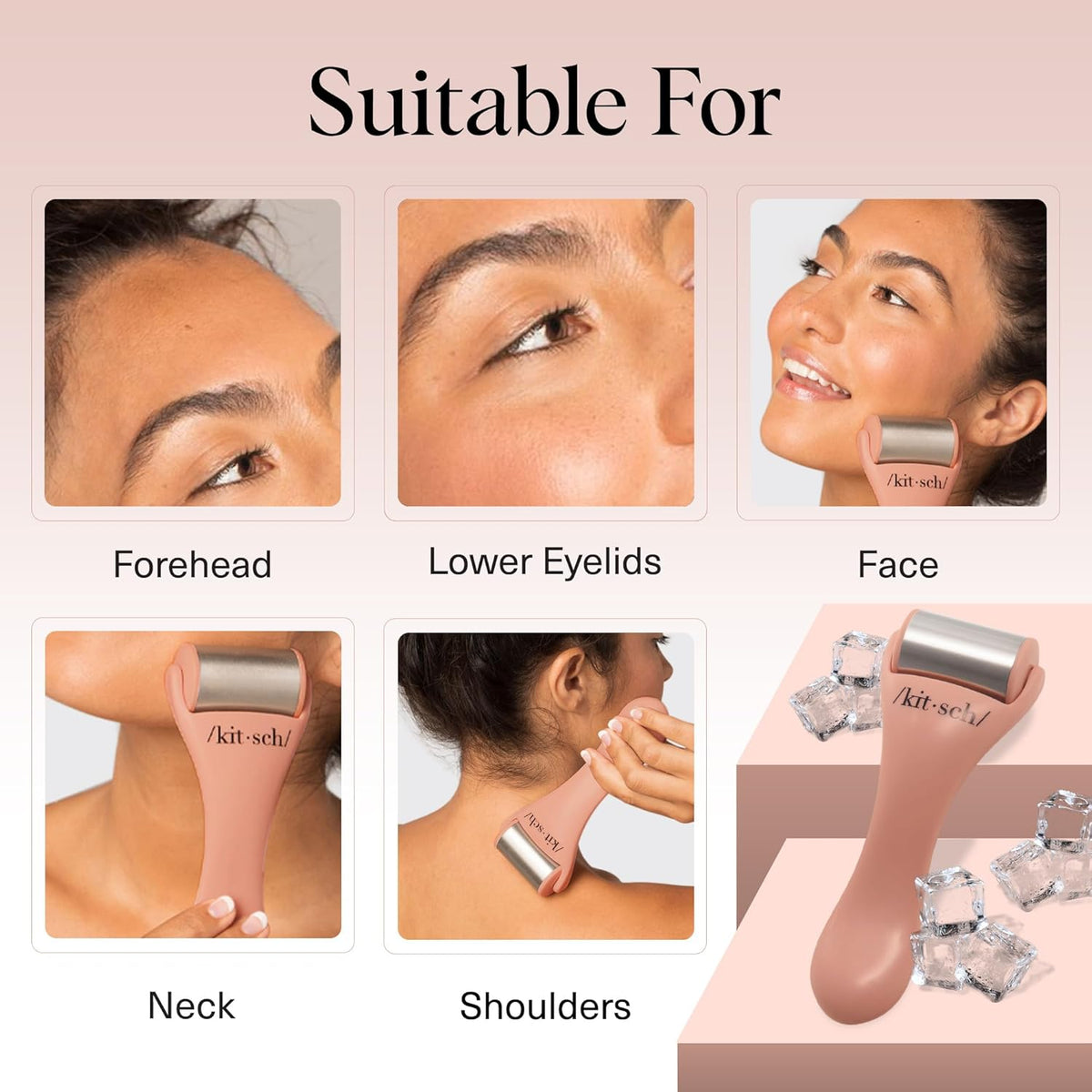 Kitsch Ice Roller for Face – Stainless Steel Face Ice Roller to Reduce Puffiness, Redness &