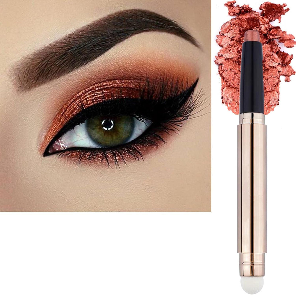 Orange Brown Eyeshadow Stick Makeup, Highlighter Matte Cream Eye Shadow Pencil, Waterproof
