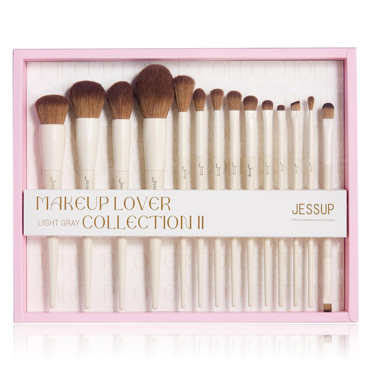 Jessup Makeup Brushes 14Pcs Makeup Brush Set Premium Synthetic Powder Foundation Contour Blush