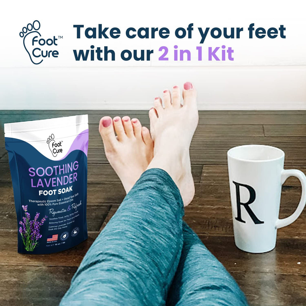 Lavender Foot Soak & Callus Remover Gel Kit - Extra Strength Callus Remover Gel for Feet, Remove