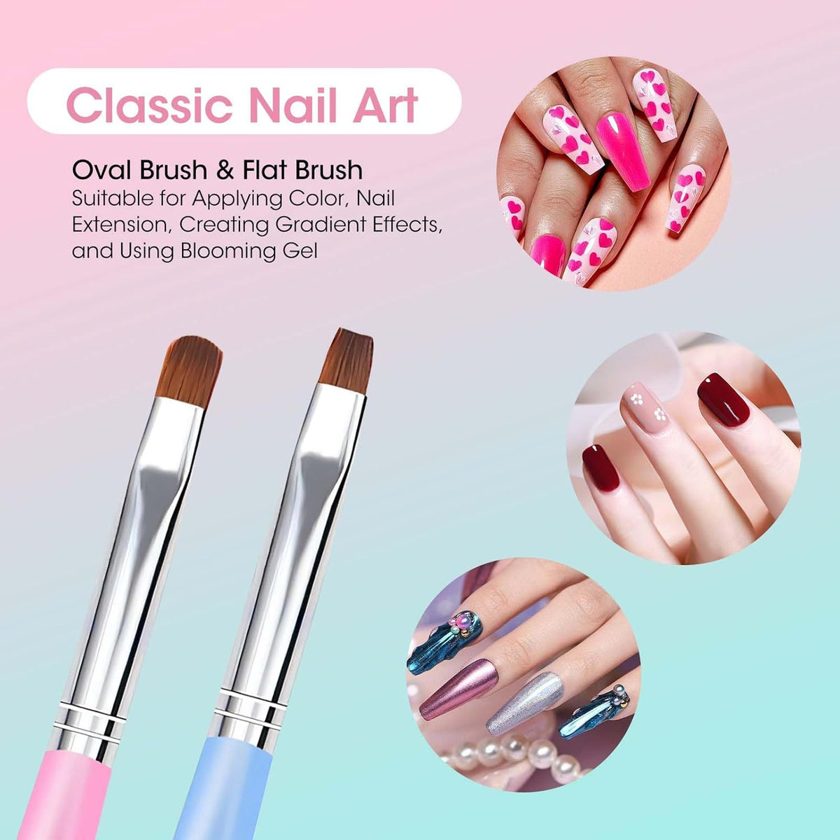 Nail Art Sculpture Pen: Silicone Nail Art Brushes for Gel, Acrylic Nails, Foil Carving, Drawing &