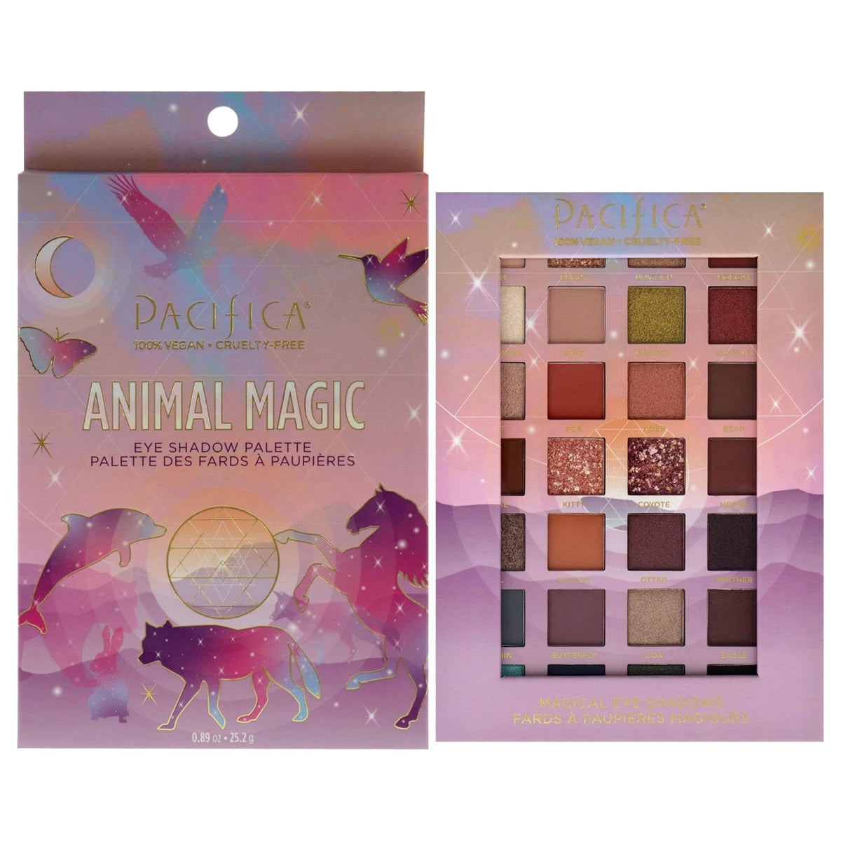 Pacifica Eyeshadow Palette – Animal Magic with Colorful Blendable Shades, Highly Pigmented Mineral