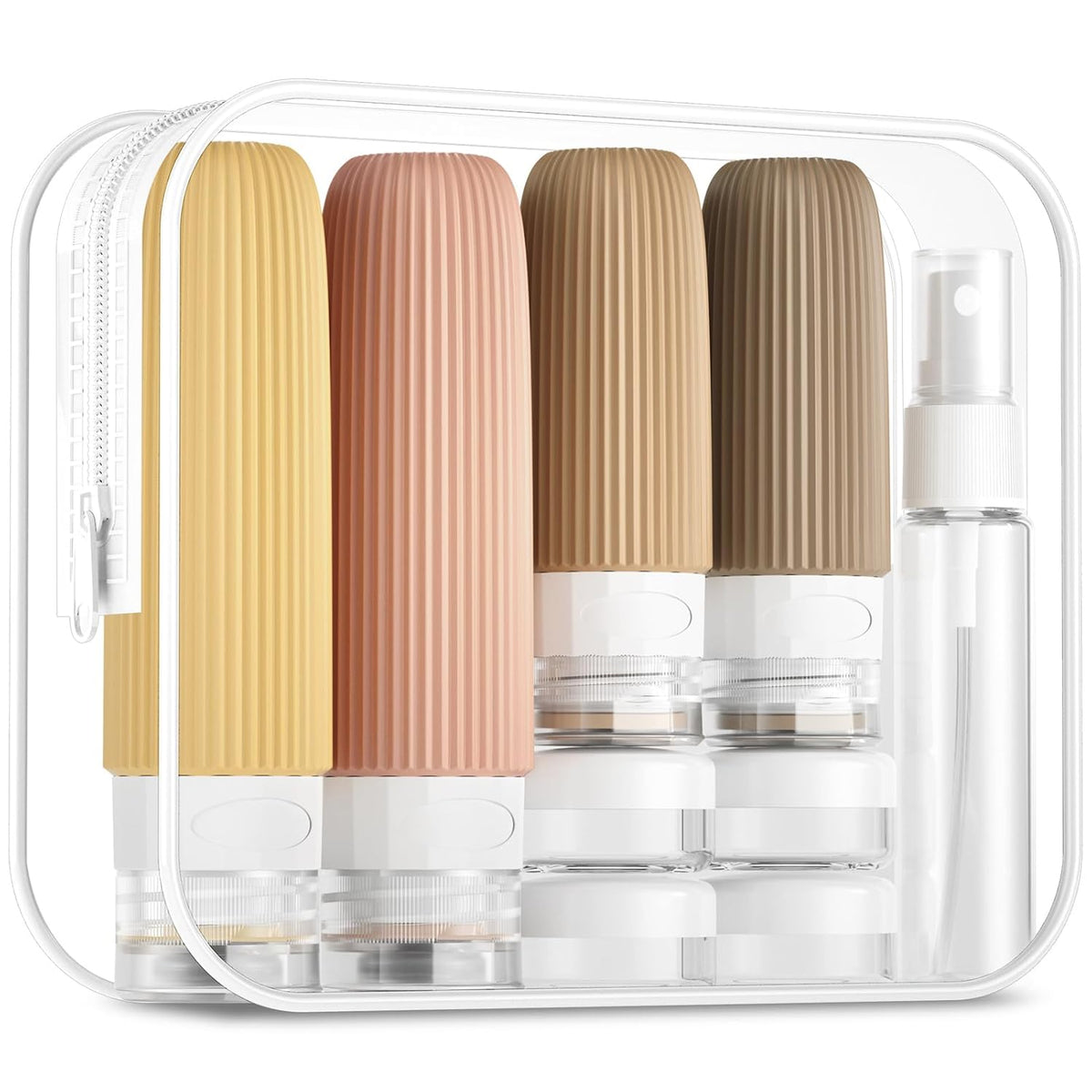16 Pack Travel Bottles Set, TSA Approved Leak Proof Silicone Squeezable Containers for Toiletries