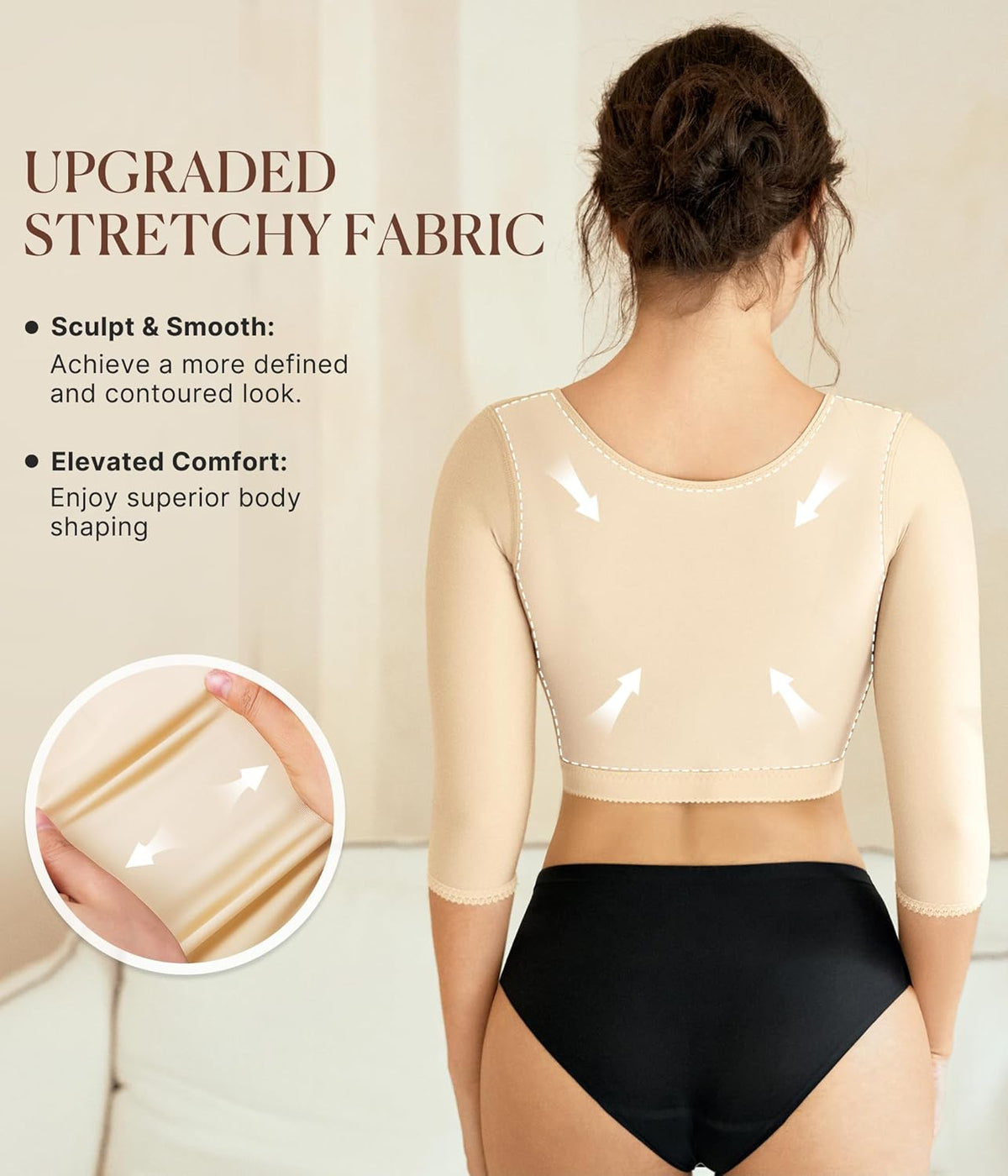 BRABIC Upper Arm Shaper Post Surgical Slimmer Compression Sleeves Posture Corrector Tops Shapewear