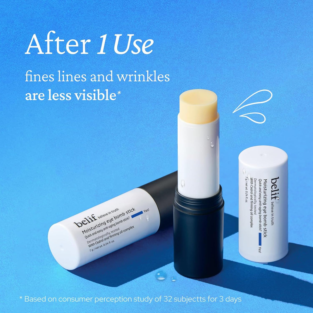 belif Moisturizing Eye Bomb Stick Eye Balm Firms and Reduces Fine Lines & Wrinkles | Radiant Eyes |