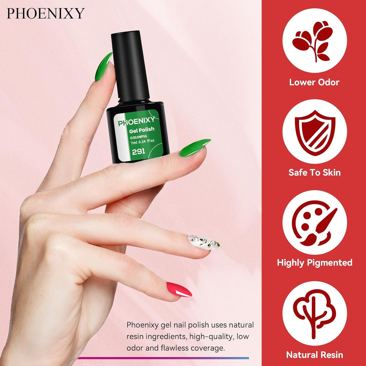 phoenixy Gel Nail Polish 30 PCS Gel Nail Polish Set Dark Color Collection Manicure Set for Women