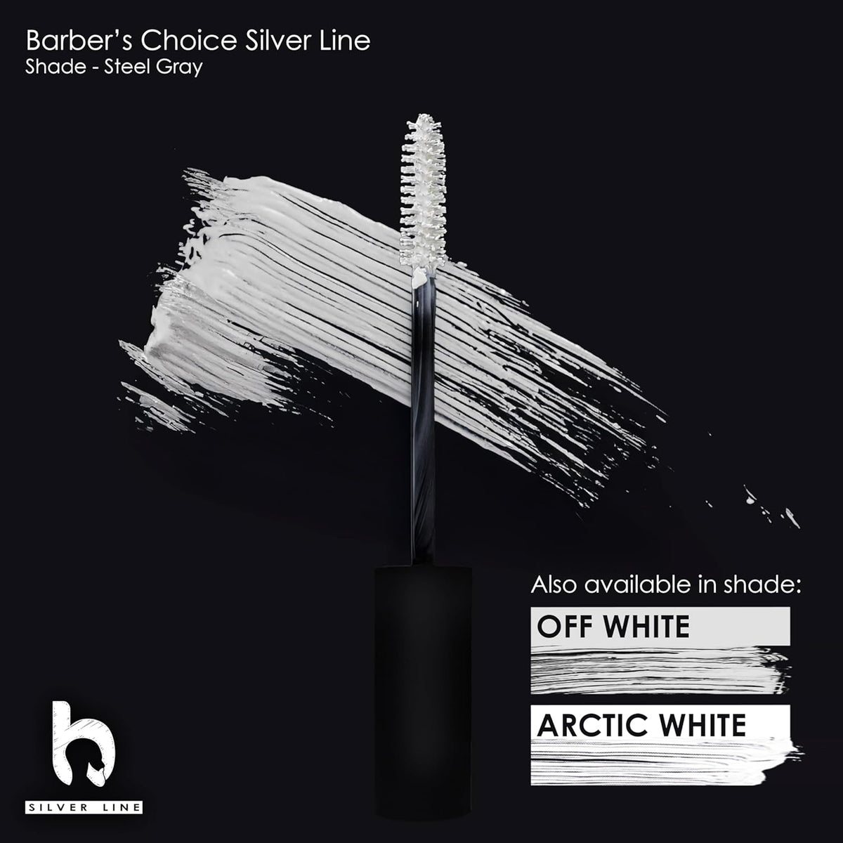 Barbers Choice Silver Line, Facial Hair Brush on Temporary Color for Silver Fox Men- Instantly