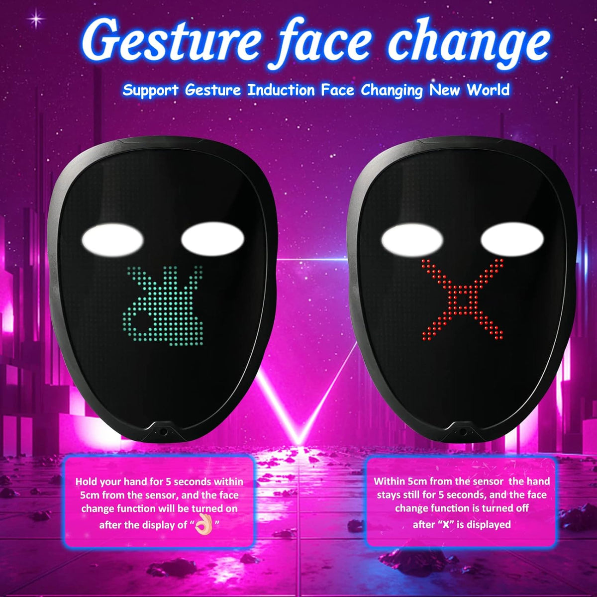 Depointer Life 2023 New Led Mask with Rechargeable Bluetooth-compatible App Controlled