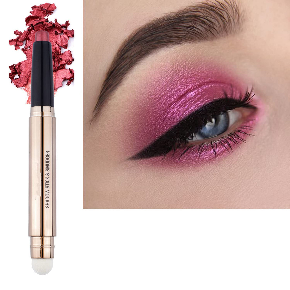 Rose Red Eyeshadow Stick Makeup, Highlighter Matte Cream Eye Shadow Pencil, Waterproof