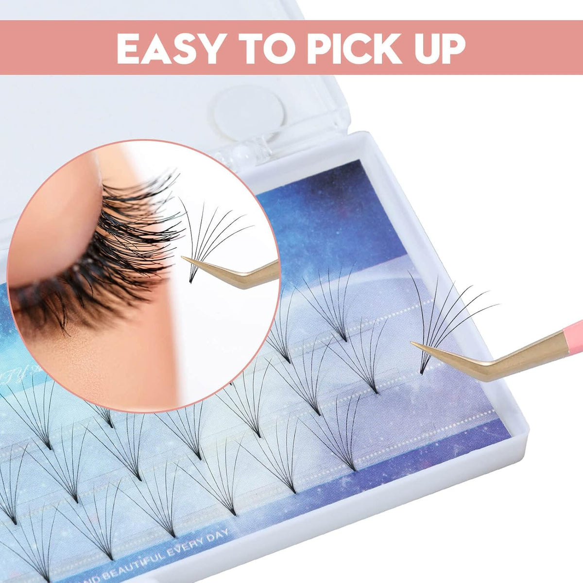 Ms.Queen 45 Degree Tweezers for Lash Extensions,Precision Fiber Tip Eyelash Tweezers for Volume