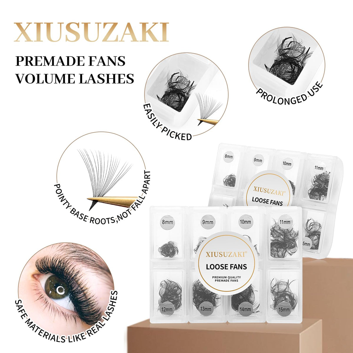 Premade Fans Eyelash Extensions 600 Fans 20D Premade Lash Fans Volume Lash Extensions 0.03