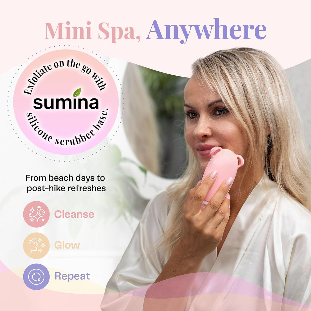 Sumina Silicone Travel Bottles 3 Pack (3.4oz) – TSA-Approved Leak-Proof Toiletry Containers with