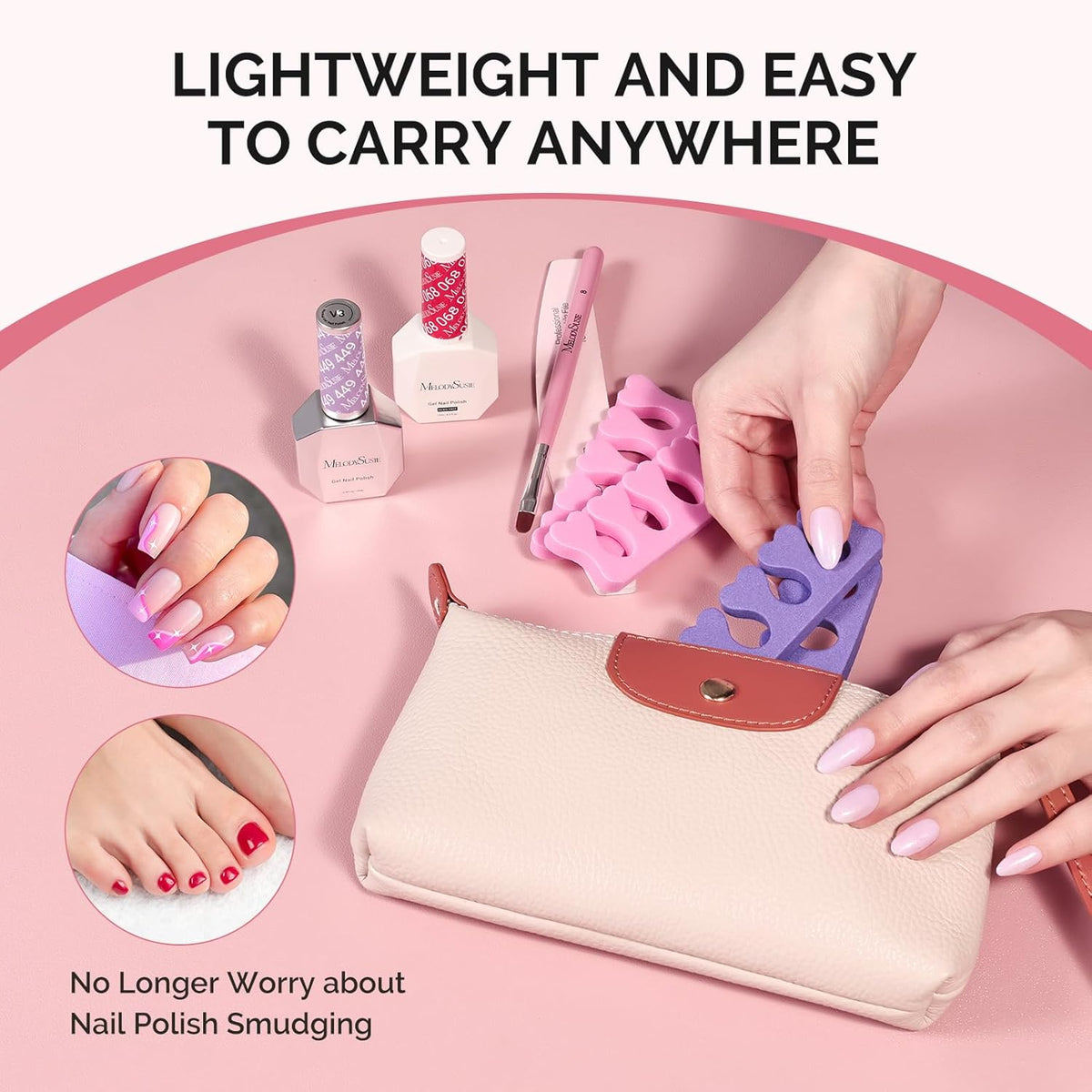 MelodySusie 50 Pcs Sponge Toe Separators Set, Soft & Premium Finger, Toe Spacers for Nail Polish