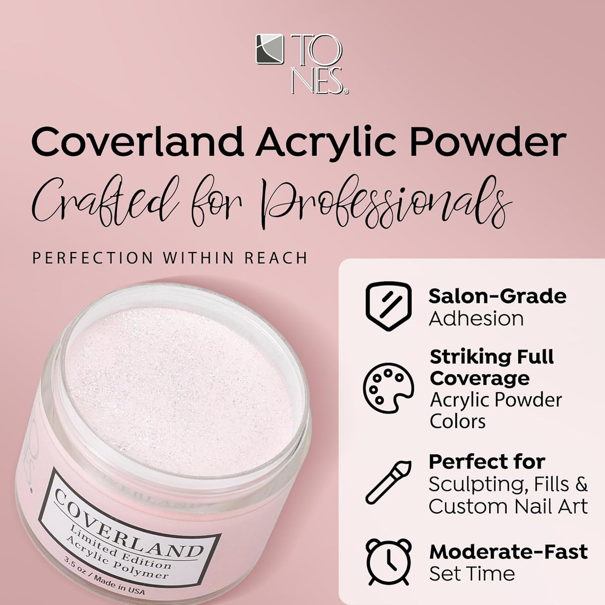 TONES Coverland Acrylic Powder | Petite Goyave | 3.5Oz | Limited Edition | Professional Nail