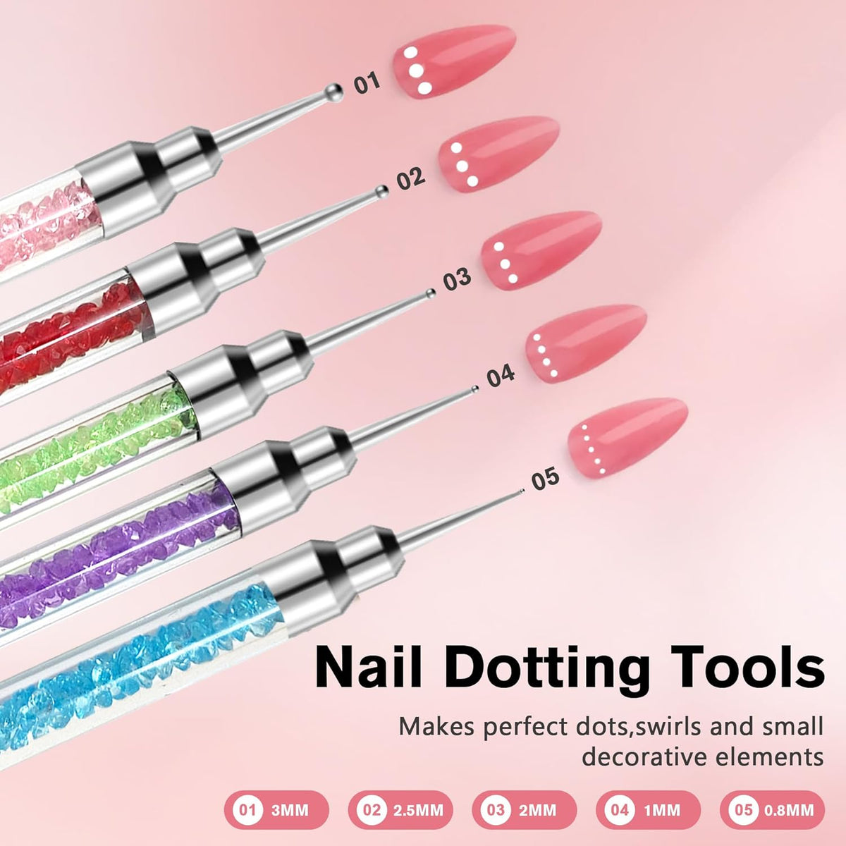 Nail Art Brushes, 23Pcs Set Nail Art Tools, including 2 Way Nail Art Sculpture Pen Dotting Pen