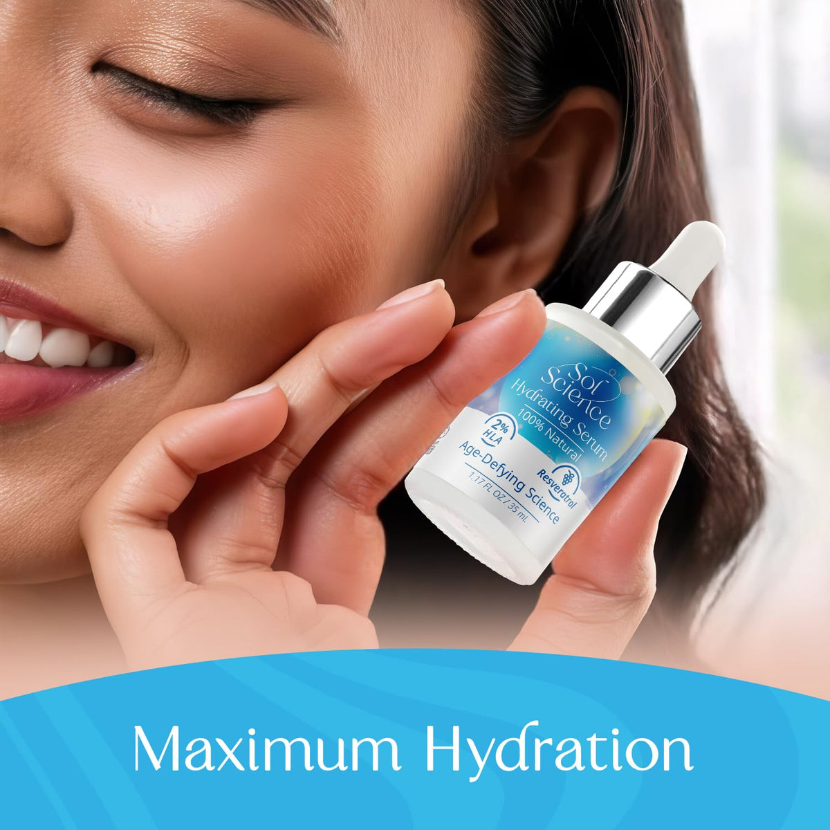 Ultra Hydrating Face Serum – Hyaluronic Acid + Resveratrol for Dry Skin – Lightweight All Natural
