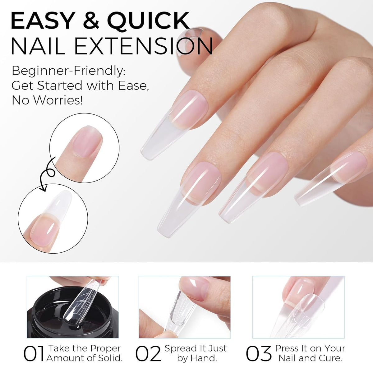 TOMICCA Hard Gel 3D Gel Nail Art Solid Builder Gel for Nails 50g 3D Nail Gel Sculpting Gel for Nail